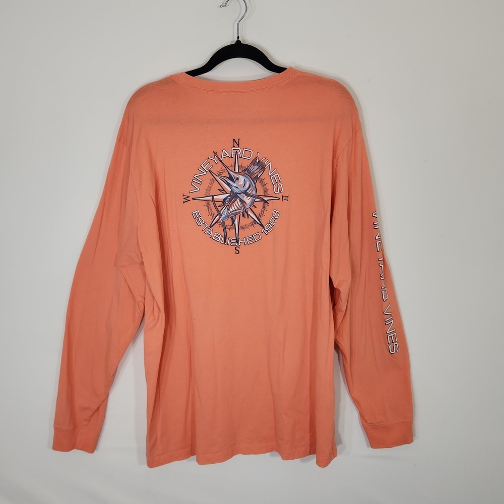 2015 Vinyard Vines Long Sleeve Marlin T Shirt Men's Size XL Creamcicle Color - Picture 1 of 9